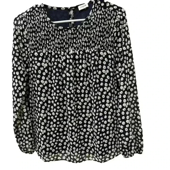 - J Crew navy blouse in size S.  Used in like new condition. - Picture 1 of 4